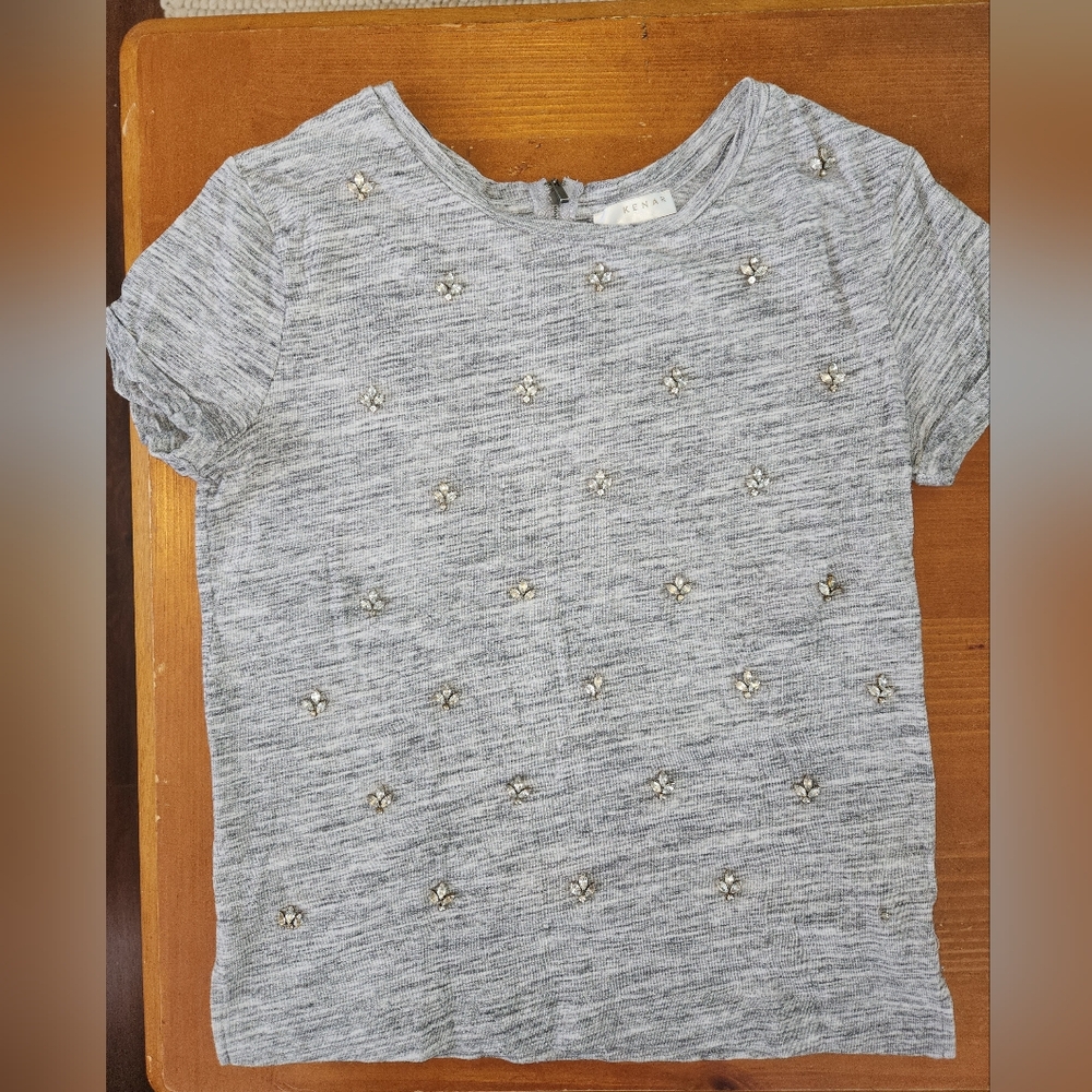 Grey Jeweled T-shirt